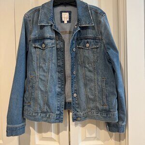 LC Lauren Conrad Stretch Denim Button Down Jacket Size L